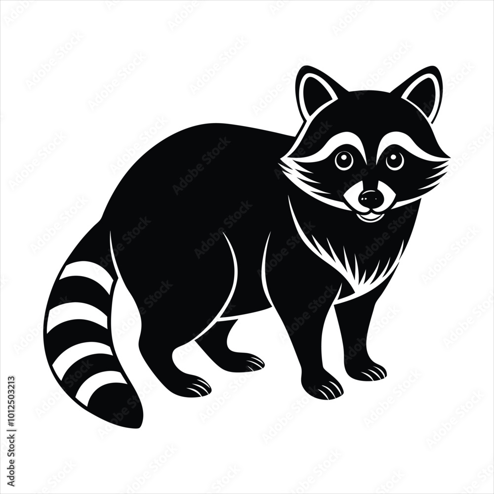 Fototapeta premium Raccoon silhouette vector