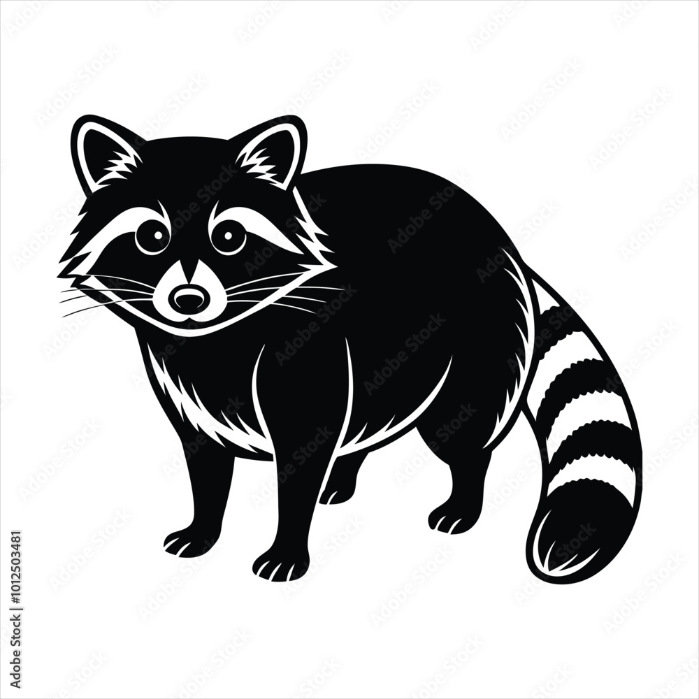 Obraz premium Raccoon silhouette vector
