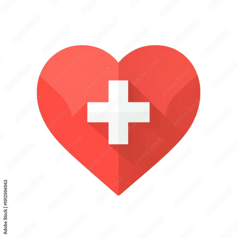 Heart Symbol with Medical Cross Icon Design Heart Symbol with Medical Cross Icon Design