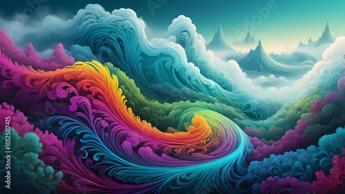 Abstract colorful clouds background