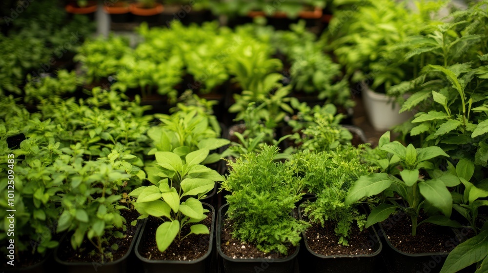 Green Plant Seedlings in Pots Green Plant Seedlings in Pots