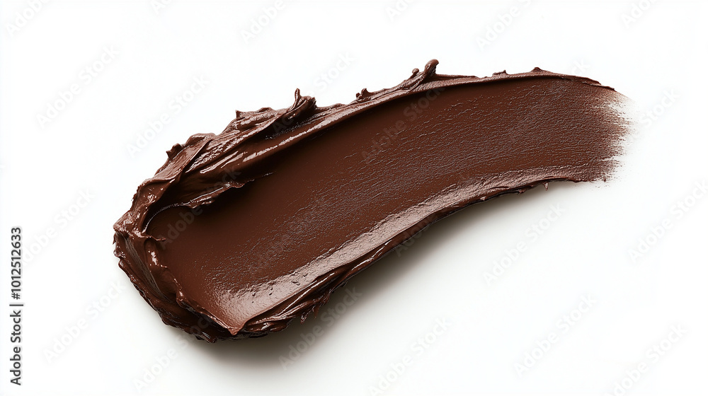 a single, elegant swatch of dusty cocoa lipstick on white background, with soft color gradients and subtle sheen to highlight the texture and glossiness of lip makeup a single, elegant swatch of dusty cocoa lipstick on white background, with soft color gradients and subtle sheen to highlight the texture and glossiness of lip makeup