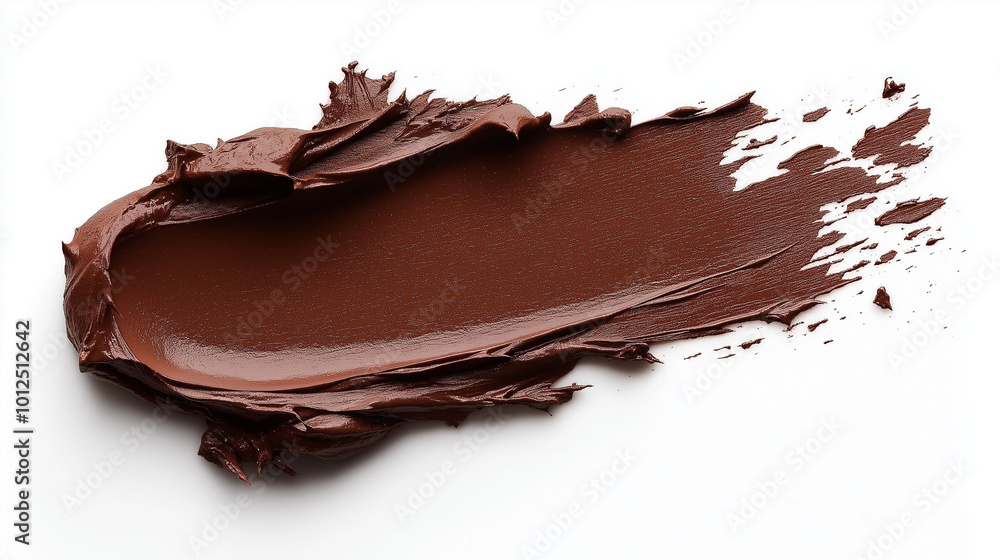 a single, elegant swatch of dusty cocoa lipstick on white background, with soft color gradients and subtle sheen to highlight the texture and glossiness of lip makeup a single, elegant swatch of dusty cocoa lipstick on white background, with soft color gradients and subtle sheen to highlight the texture and glossiness of lip makeup