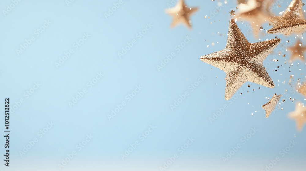 Sparkling Gold Stars and Glitter Creating a Festive and Joyful Celebration Background Sparkling Gold Stars and Glitter Creating a Festive and Joyful Celebration Background