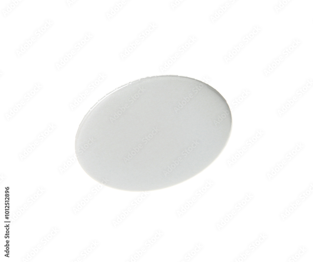 One grey button badge isolated on white