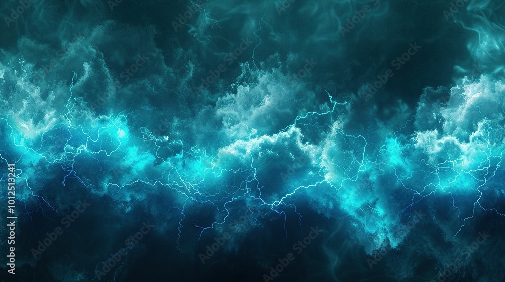Mysterious Lightning Glow Border: Realistic Thunder Light and Blue Smoke Cloud Element Mysterious Lightning Glow Border: Realistic Thunder Light and Blue Smoke Cloud Element