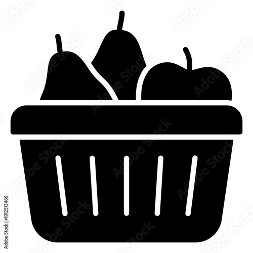 Fruit basket icon containing apples and pears