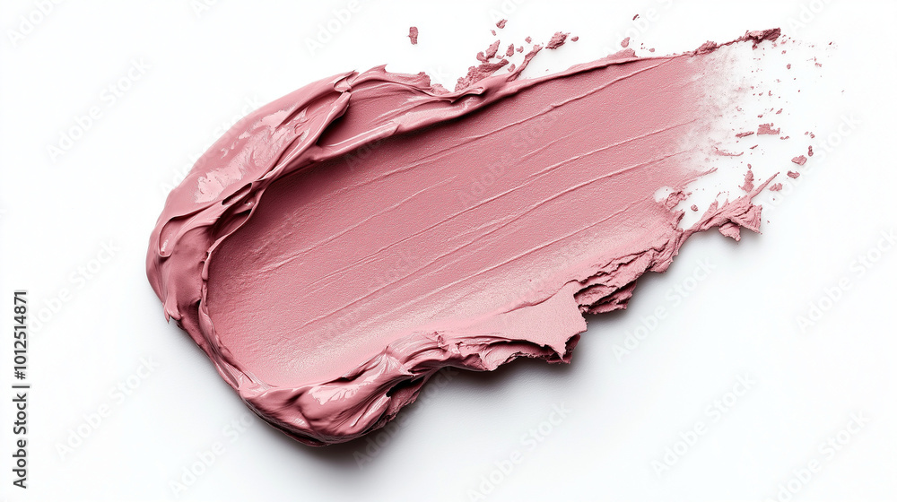 a single, elegant swatch of dusty pastel lipstick on white background, with soft color gradients and subtle sheen to highlight the texture and glossiness of lip makeup a single, elegant swatch of dusty pastel lipstick on white background, with soft color gradients and subtle sheen to highlight the texture and glossiness of lip makeup