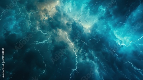 Glowing Bolt Energy Charge Overlay: Realistic Thunder Light and Blue Smoke Cloud Design