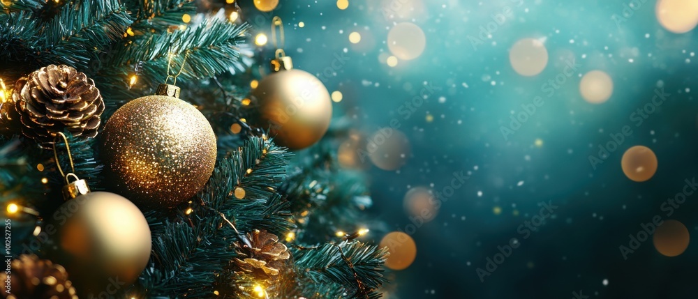 Golden ornamented Christmas tree Golden ornamented Christmas tree