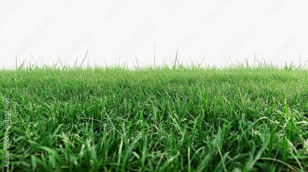 green grass field isolated on transparent or white background for display products