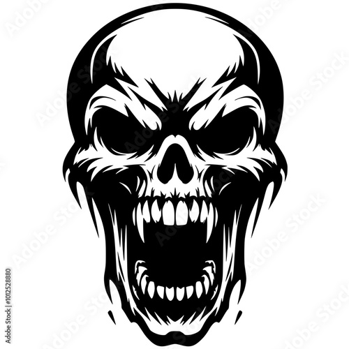 Monster skull silhouette