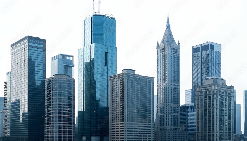 Fototapeta premium Modern skyscrapers by the waterfront