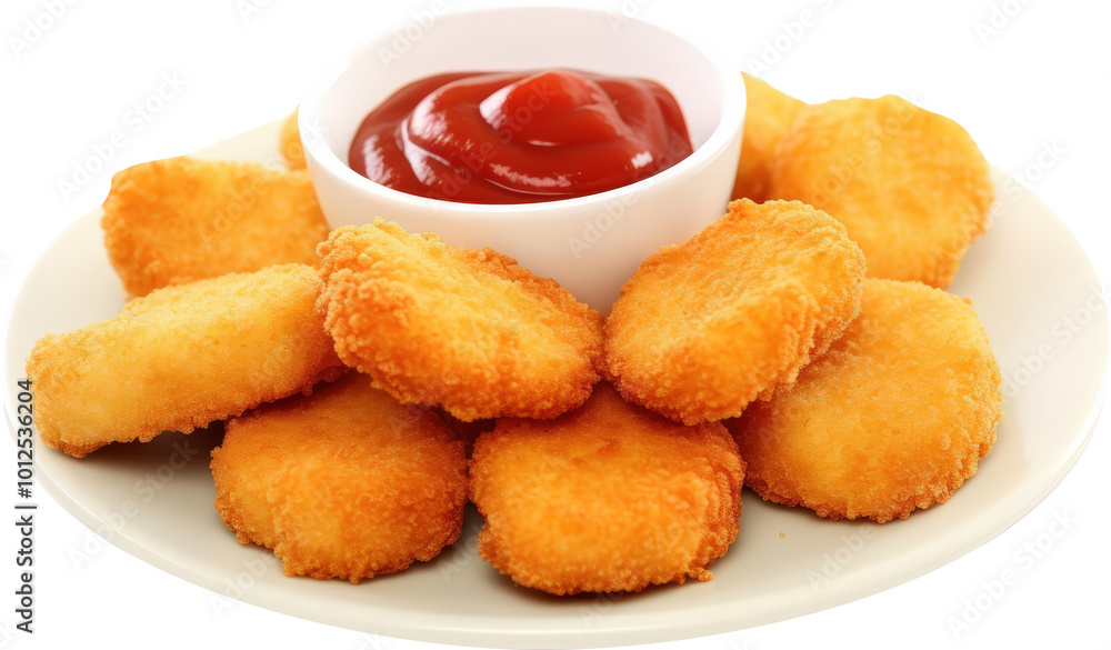 Chicken nuggets with ketchup Chicken nuggets with ketchup