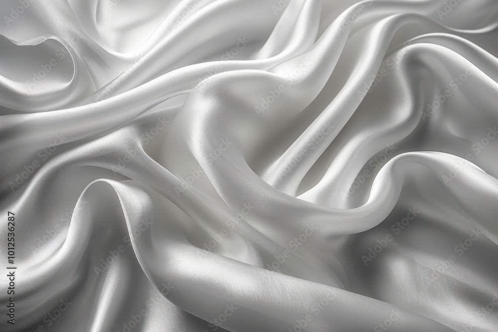 Soft Silver Satin Waves: Abstract Textured Background in White and Gray for Panoramic Design Soft Silver Satin Waves: Abstract Textured Background in White and Gray for Panoramic Design