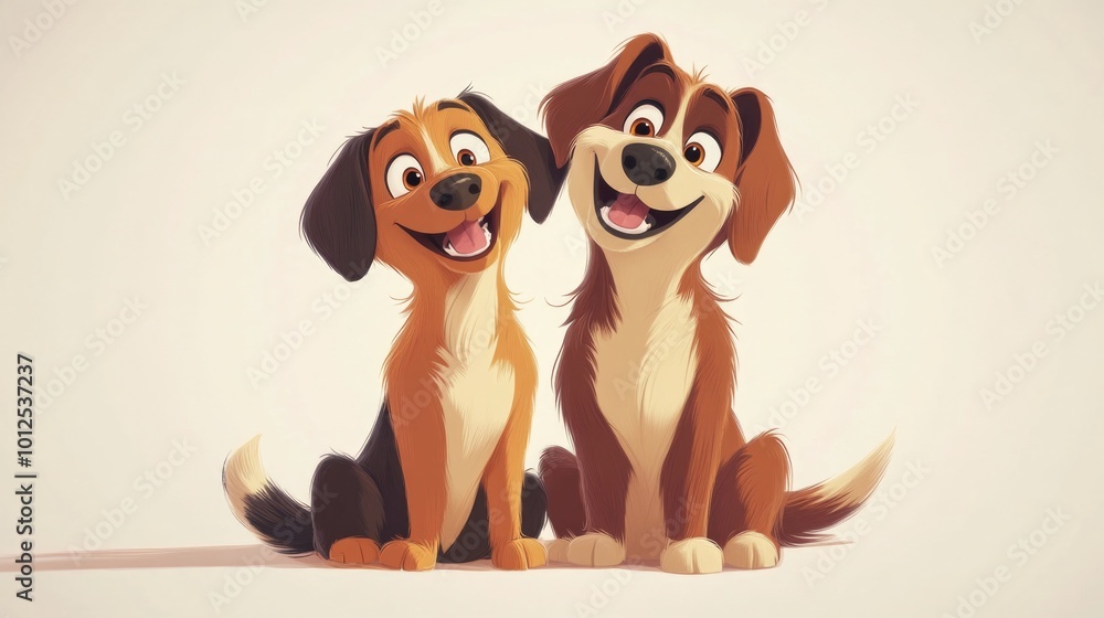 Adorable Dogs: Two Puppies Posing for a Picture Adorable Dogs: Two Puppies Posing for a Picture