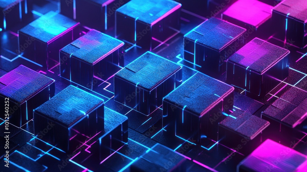 Abstract Neon Cubes Abstract Neon Cubes
