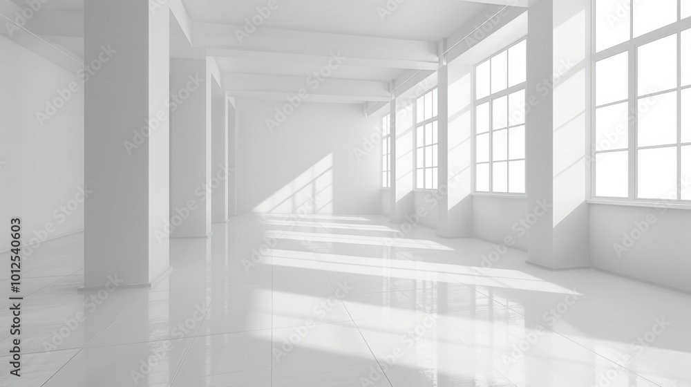 Fototapeta premium Bright and Airy Empty Room with Natural Light