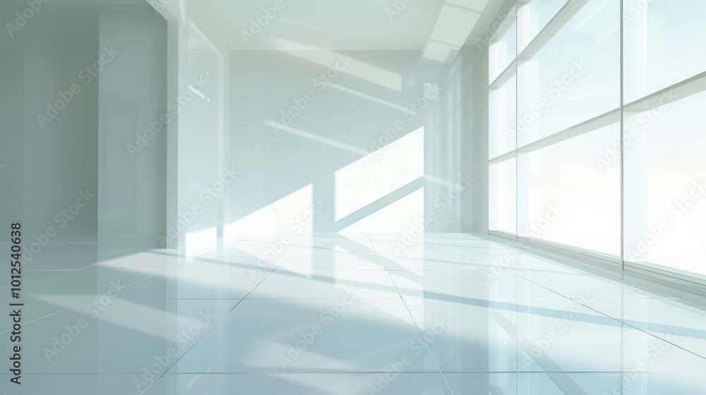 Bright and Modern Empty Room with Large Windows Bright and Modern Empty Room with Large Windows