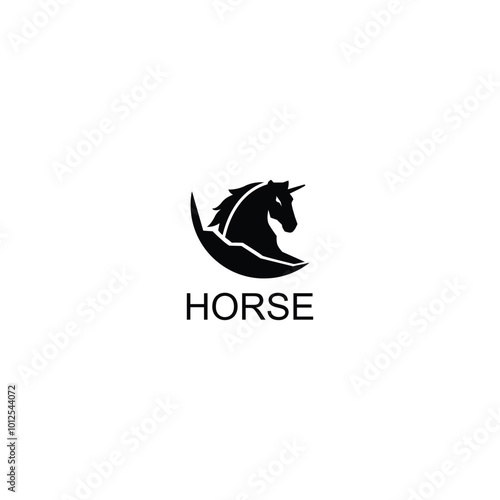 Horse logo silhouette on white background, vector illustration photo