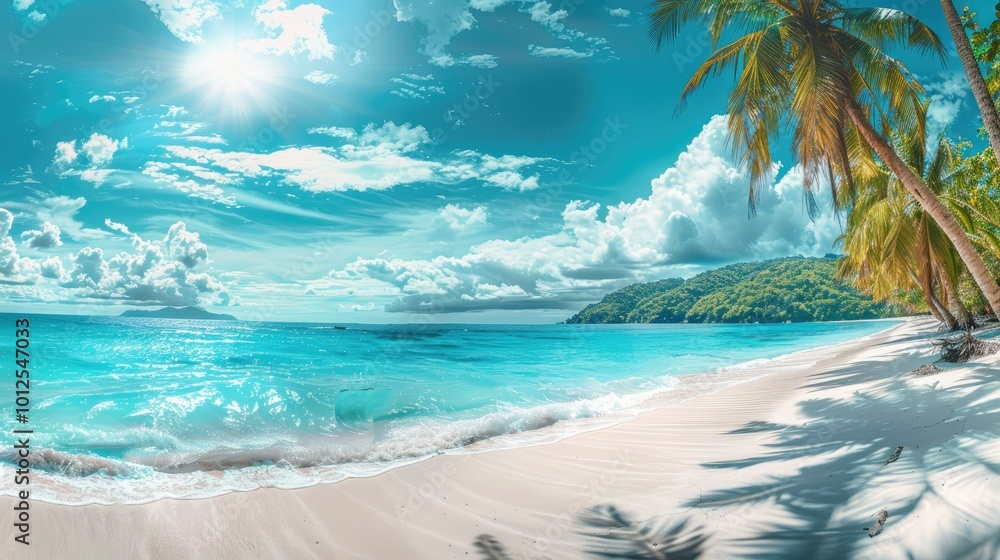 Tropical Paradise: A Tranquil Beach Scene Tropical Paradise: A Tranquil Beach Scene