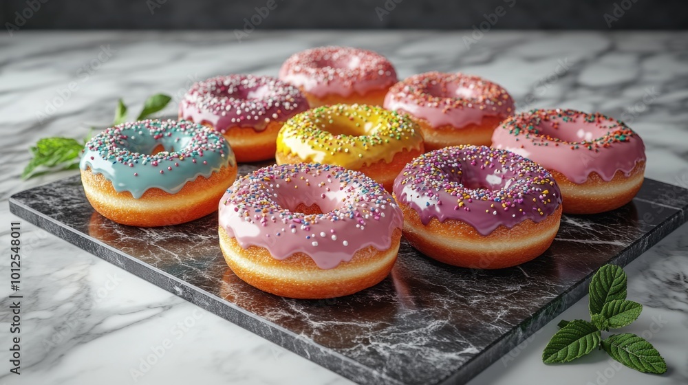 Deliciously Crafted Artisanal Donuts with Vibrant Colorful Glazes and Sprinkles, A Sweet Treat for Every Occasion Deliciously Crafted Artisanal Donuts with Vibrant Colorful Glazes and Sprinkles, A Sweet Treat for Every Occasion