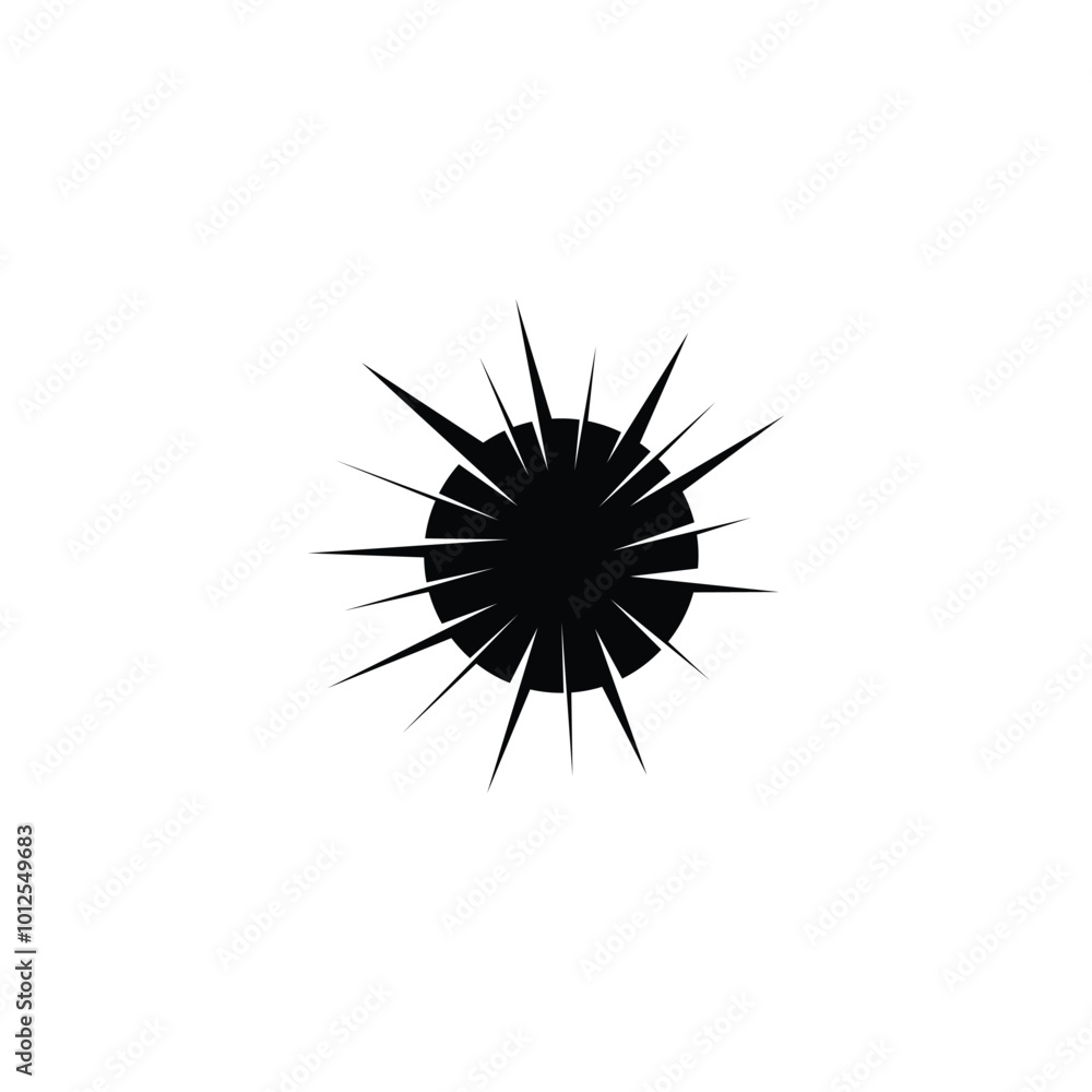 Black and white abstract sun logo isolated on white Background Black and white abstract sun logo isolated on white Background