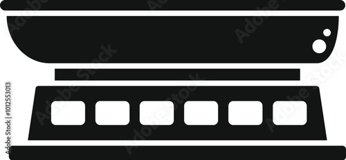 Black glyph icon for tanning bed, beauty salon equipment, solarium, skin care
