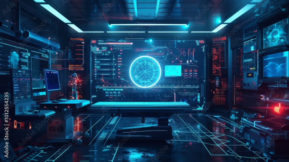 High-tech medical technology background with futuristic medical devices and equipment High-tech medical technology background with futuristic medical devices and equipment