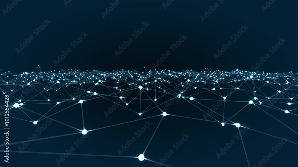 Abstract education technology network with glowing nodes and lines. Modern and background for banners, posters and social media.connected dots on bright blue background Abstract education technology network with glowing nodes and lines. Modern and background for banners, posters and social media.connected dots on bright blue background