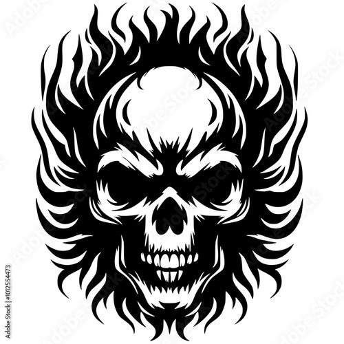 Silhouette illustration of death metal