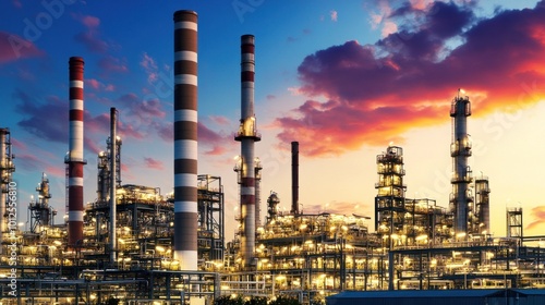 Wallpaper Mural Industrial Complex at Sunset Torontodigital.ca