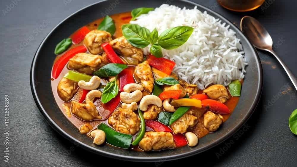 A plate of food with rice and vegetables A plate of food with rice and vegetables