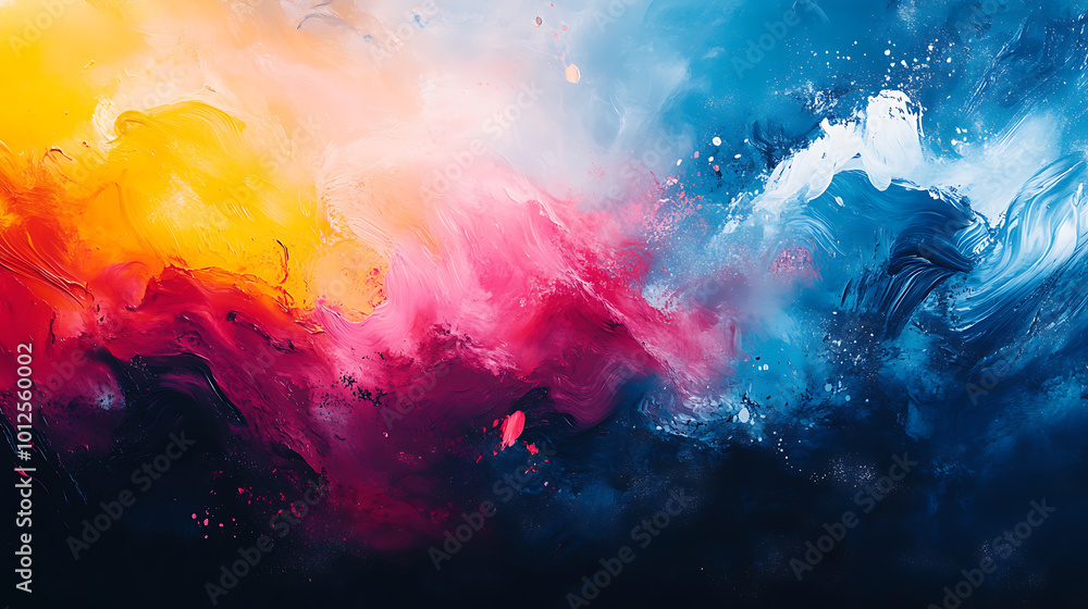 Colorful Abstract Art with Dynamic Brush Strokes Colorful Abstract Art with Dynamic Brush Strokes