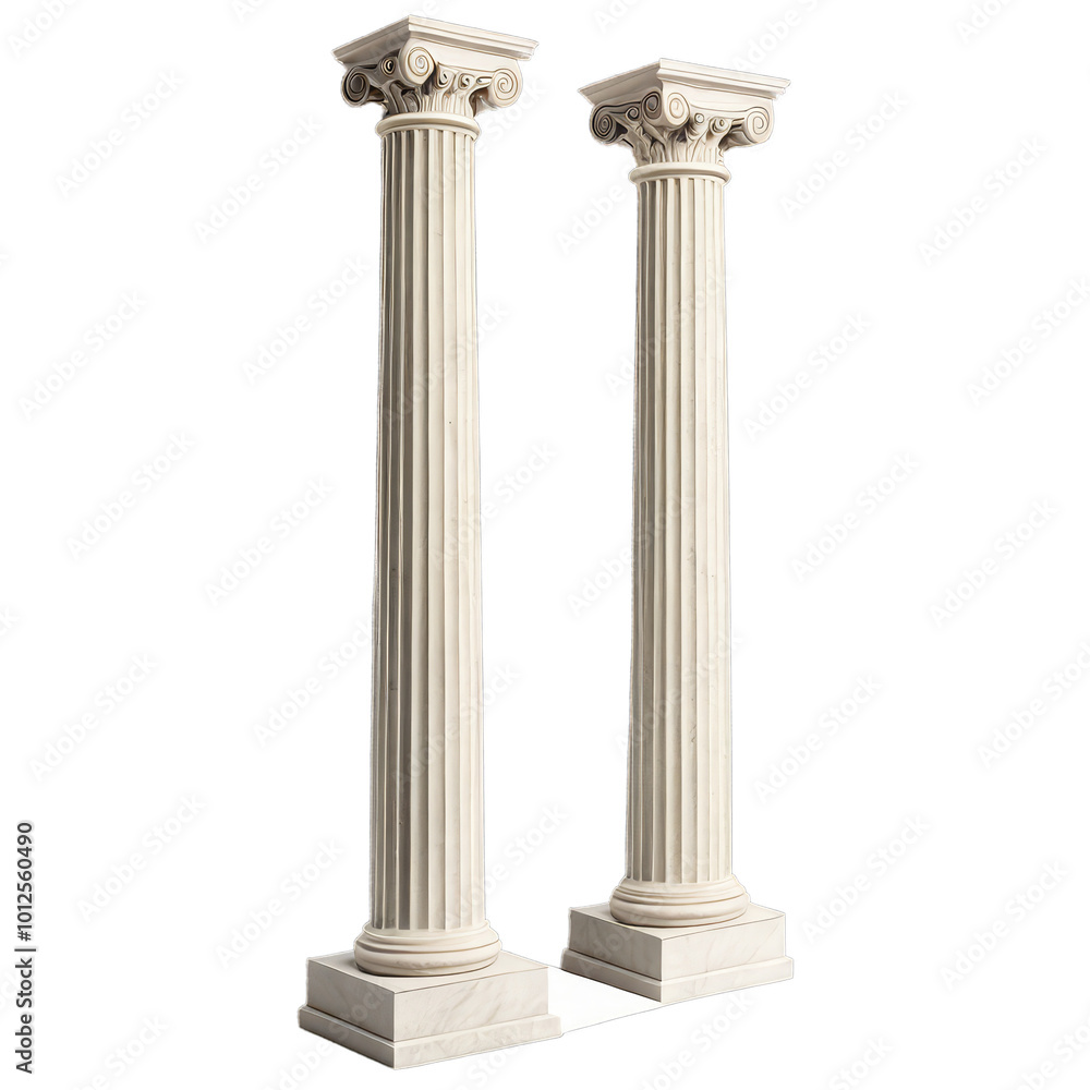 Doric Column Isolated on White Background Doric Column Isolated on White Background
