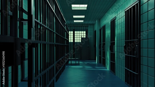 Wallpaper Mural A Dark and Gloomy Prison Corridor Torontodigital.ca