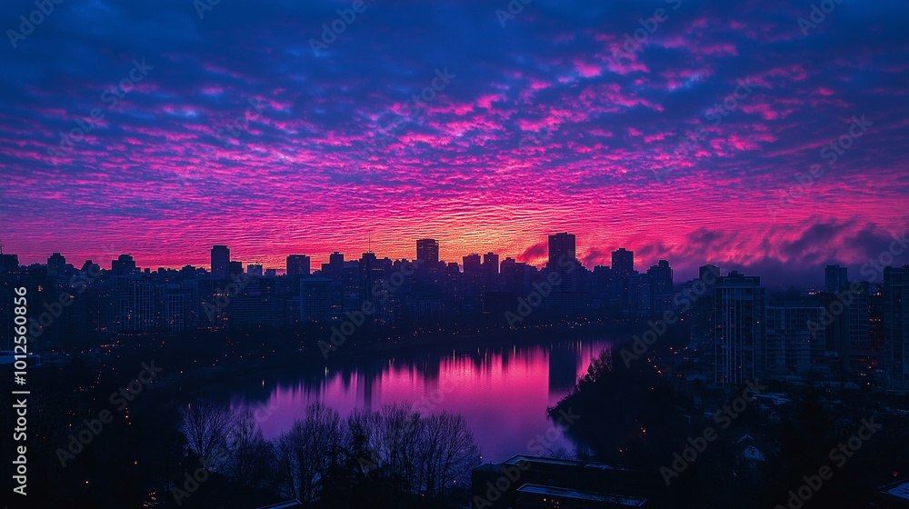 Dark Morning, featuring a cityscape at dawn, with copy space, Daylight Savings Time Ends Dark Morning, featuring a cityscape at dawn, with copy space, Daylight Savings Time Ends