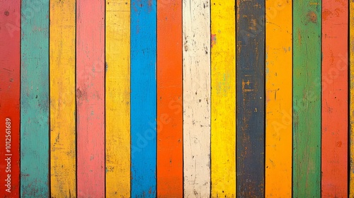 Colorful wooden plank background texture.