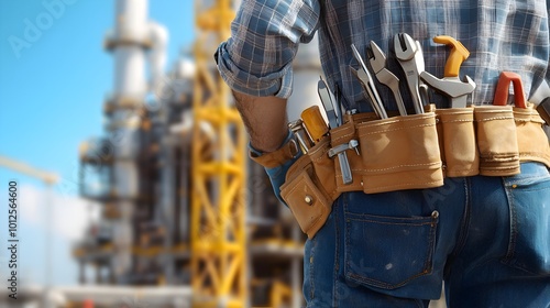 Close up View of a Construction Worker s Tool Belt with Essential Instruments