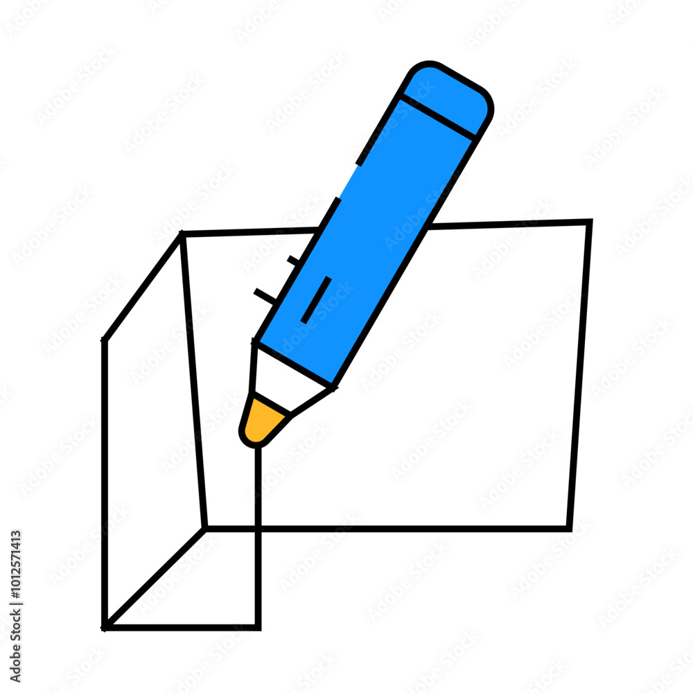 3d pen line icon vector. 3d pen sign. isolated symbol illustration 3d pen line icon vector. 3d pen sign. isolated symbol illustration
