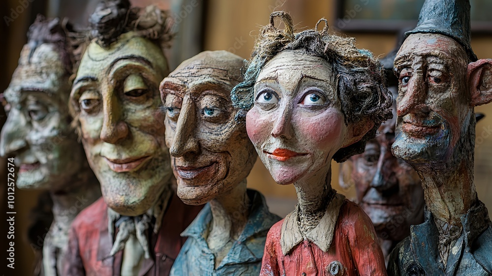 Expressive Clay Sculptures of Whimsical Human Faces Expressive Clay Sculptures of Whimsical Human Faces