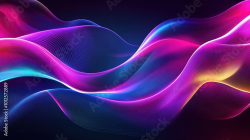 Abstract Neon Wave Background