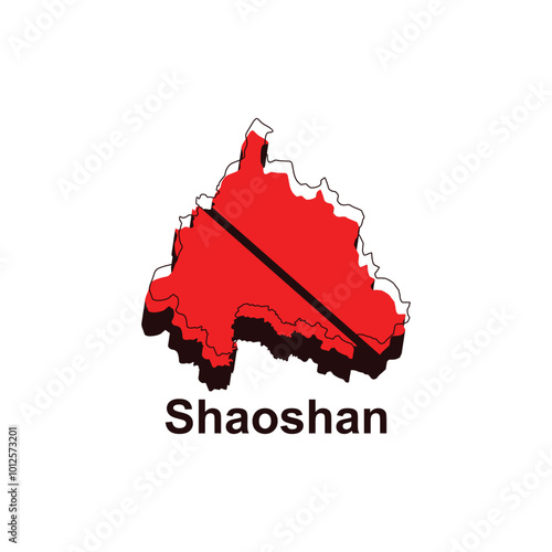 Map City of Shaoshan design template with outline graphic sketch style, suitable for your brand, company, design, and etc photo