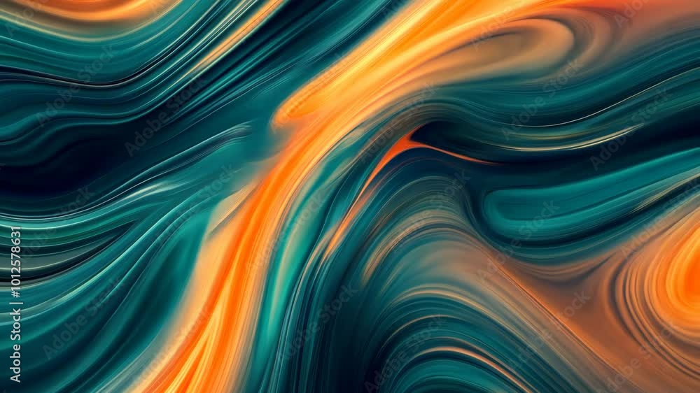 Abstract fluid art with vibrant teal and orange swirls Abstract fluid art with vibrant teal and orange swirls