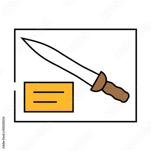 gladius museum exhibit line icon vector. gladius museum exhibit sign. isolated symbol illustration