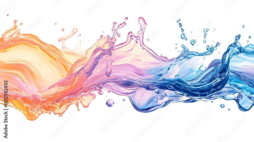 Abstract Colorful Water Splash Liquid Flowing Wave Pattern Abstract Colorful Water Splash Liquid Flowing Wave Pattern