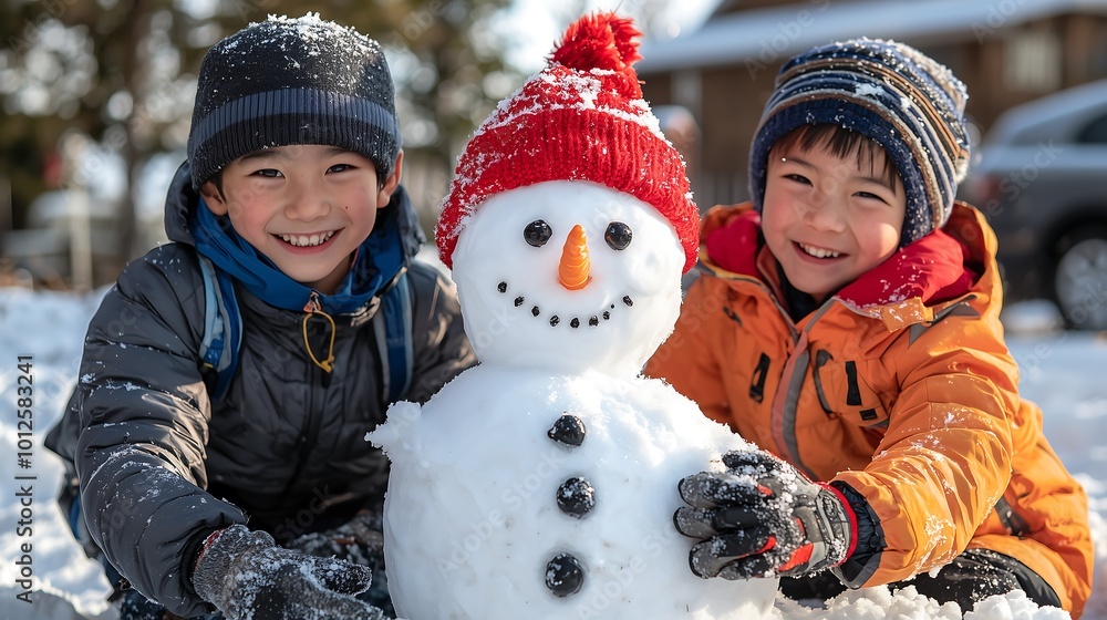 Adorable encounter: Kid and mini snowman
愛らしい出会い:子供とミニ雪だるま.Generative AI Adorable encounter: Kid and mini snowman
愛らしい出会い:子供とミニ雪だるま.Generative AI
