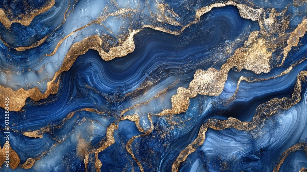 A sophisticated fluid art piece in shades of sapphire and gold, with intricate patterns and luxurious metallic accents. A sophisticated fluid art piece in shades of sapphire and gold, with intricate patterns and luxurious metallic accents.
