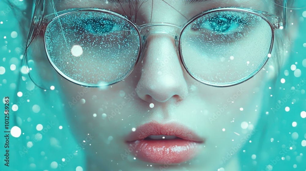 A woman wears glasses, savoring a serene moment with a soft, blurred backdrop enhancing the vibe of reflection. A woman wears glasses, savoring a serene moment with a soft, blurred backdrop enhancing the vibe of reflection.