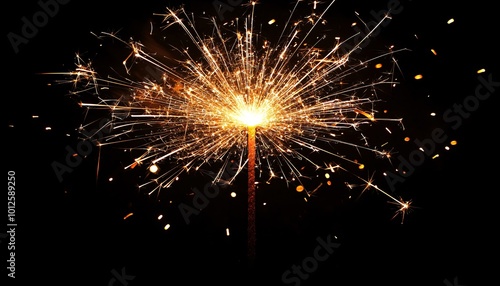 Wallpaper Mural Dynamic Firework Bursting into Vibrant Sparks Displaying Colorful Patterns in Night Sky Torontodigital.ca